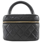 Chanel Vintage 1994 Black Quilted Lambskin CC Vanity Bag