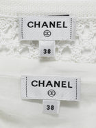 Chanel White 26C Acrylic CC Button Crochet Midi Skirt - 38