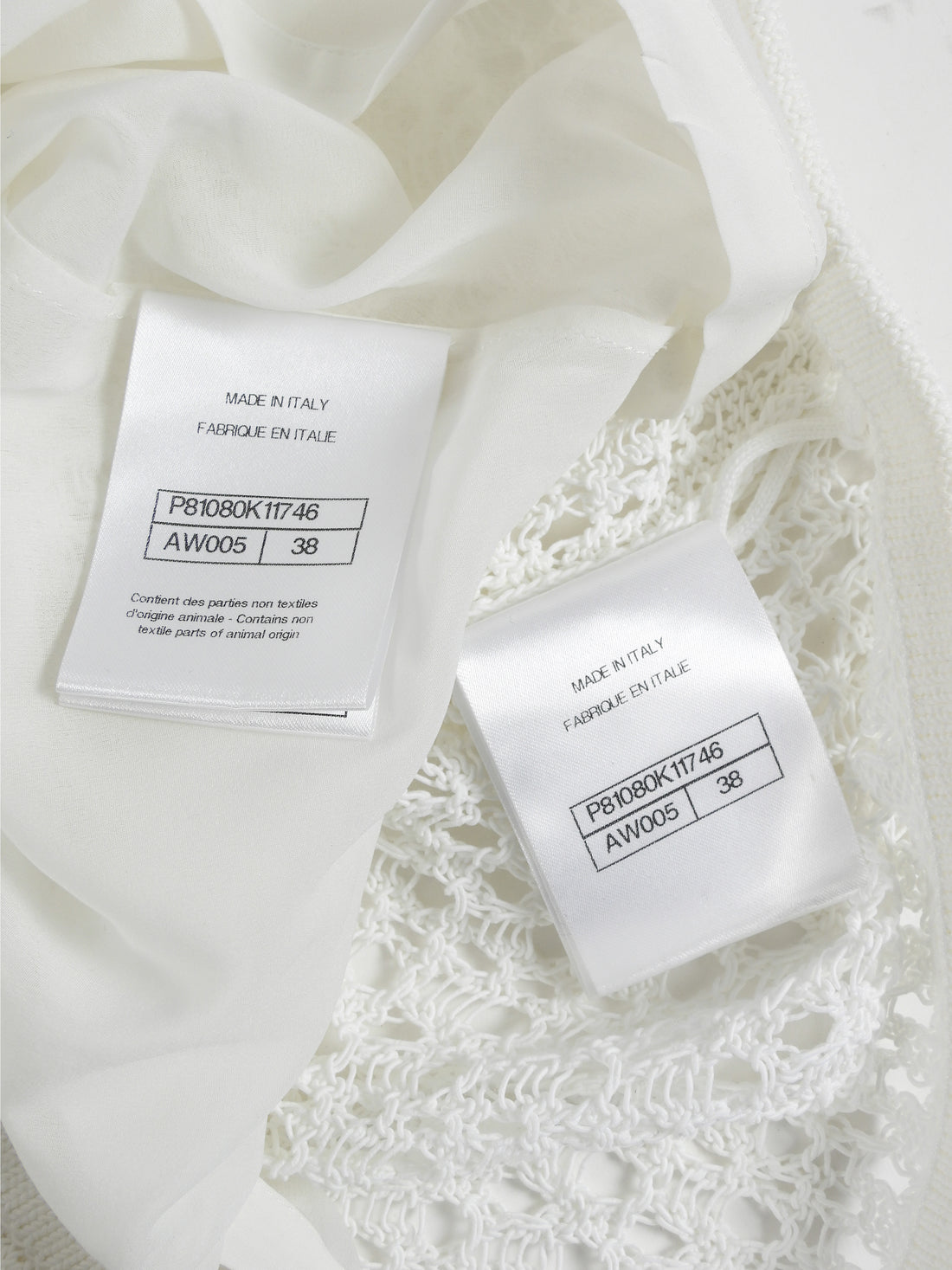 Chanel White 26C Acrylic CC Button Crochet Midi Skirt - 38