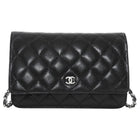 Chanel Black Caviar Leather CC Classic Wallet on Chain SHW