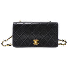 Chanel Vintage 1989 Black Quilted Leather Mini Full Flap Bag