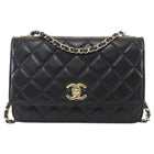 Chanel Black GHW Quilted Lambskin Trendy Wallet on Chain