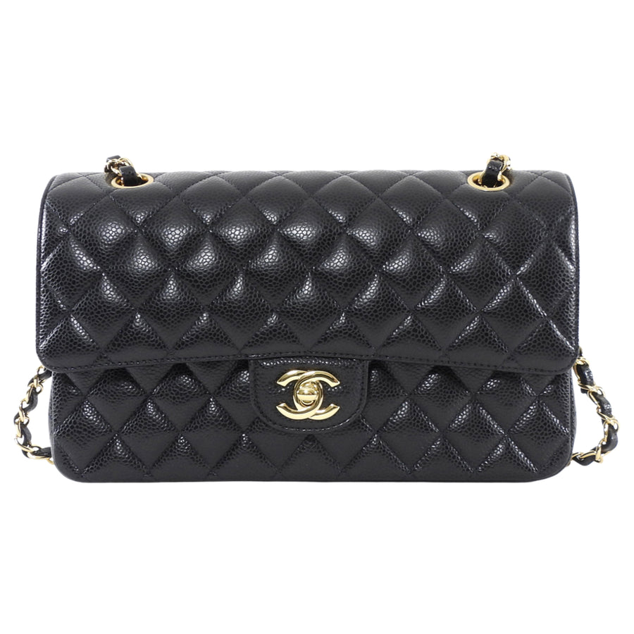 Chanel Black Caviar Leather Medium CC Classic Double Flap Bag GHW