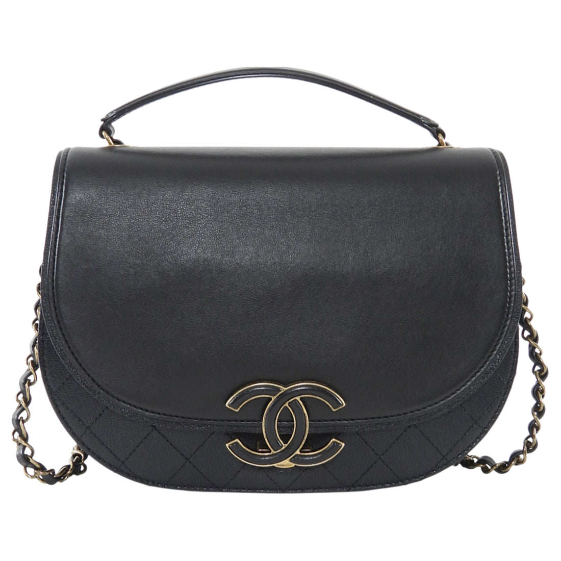 Chanel Black Leather Medium Coco Curve CC Flap Bag