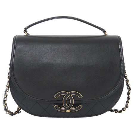 Chanel Black Leather Medium Coco Curve CC Flap Bag