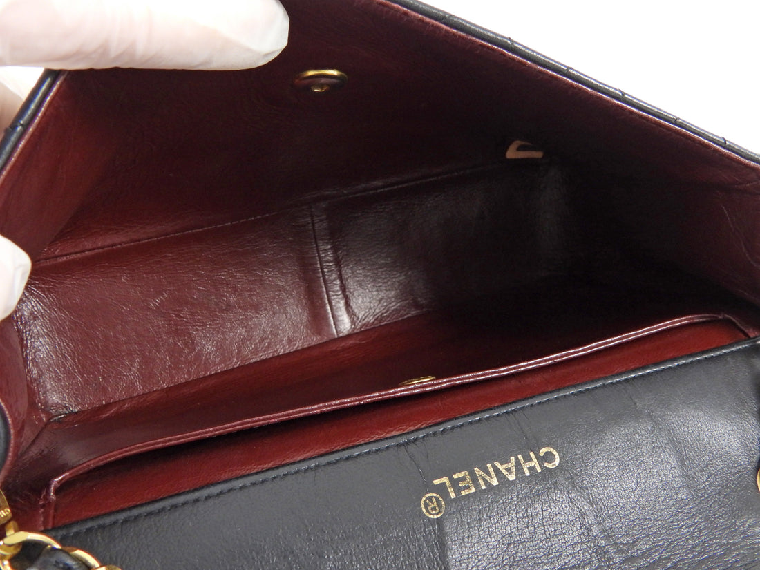 Chanel Black Quilted Lambskin Single Flap Chain Bag