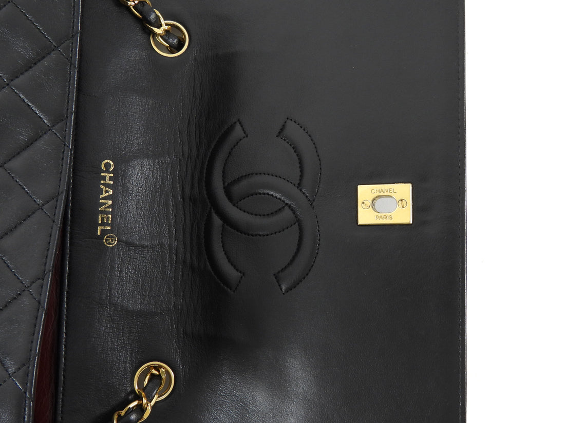Chanel Black Quilted Lambskin Single Flap Chain Bag