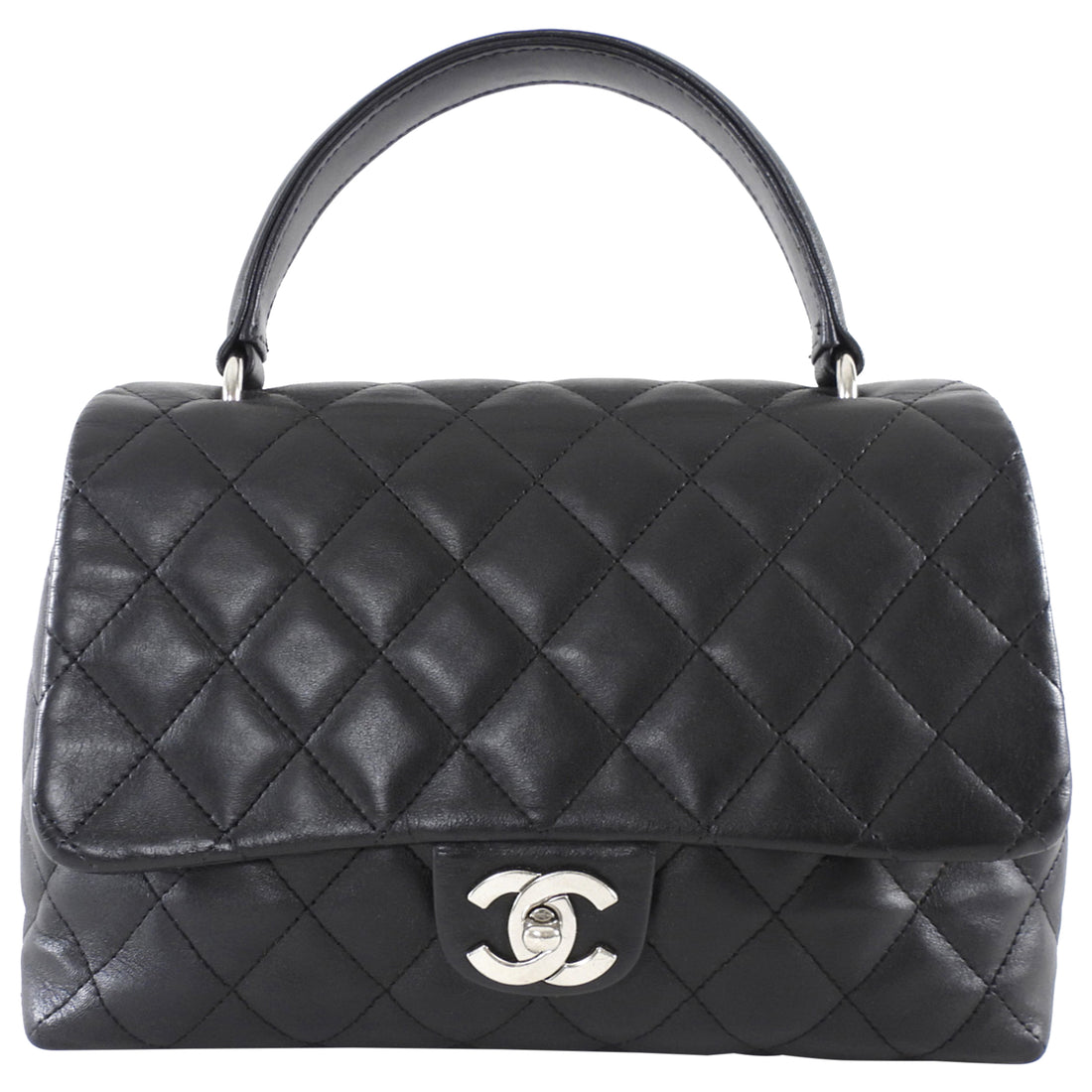 Chanel Black Lambskin Quilted Medium Kelly Flap Bag