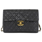 Chanel Vintage 1991 Classic Flap XL Maxi Black Leather GHW Chain Bag