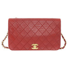 Chanel Vintage 1989 Red Quilted Leather Medium Full Flap Bag