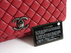 Chanel Cherry Pink Bubble Quilted Leather CC Medium Flap Bag