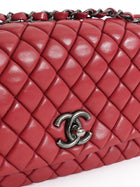 Chanel Cherry Pink Bubble Quilted Leather CC Medium Flap Bag