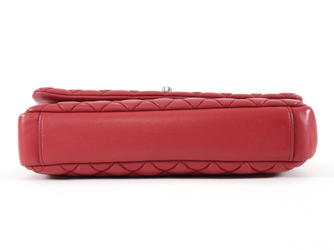 Chanel Cherry Pink Bubble Quilted Leather CC Medium Flap Bag