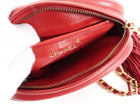 Chanel Red Vintage 1989 CC Oval Tassel Chain Mini Camera Bag