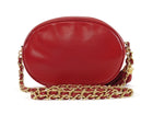 Chanel Red Vintage 1989 CC Oval Tassel Chain Mini Camera Bag