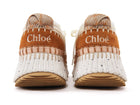 Chloe White Rust Nama Mesh Suede Combo Platform Sneakers - 37