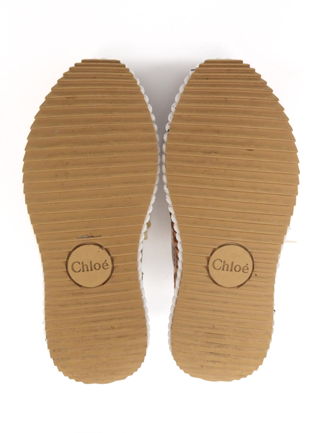 Chloe White Rust Nama Mesh Suede Combo Platform Sneakers - 37
