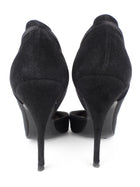 Chloe Black Satin and Suede Leather Stiletto Heel Pumps - 38