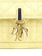 Christian Dior Pale Yellow Cannage Quilted Lambskin Leather Miss Dior Chain Pouch