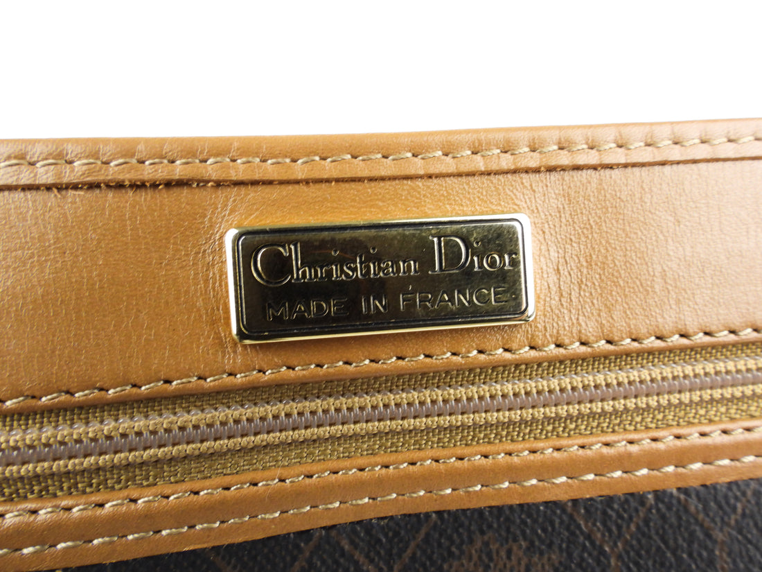 Christian Dior Vintage Brown Honeycomb Coated Canvas and Natural Leath – I  MISS YOU VINTAGE