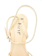 Dior Vintage Beige Braided Leather and Wood Gauchos Platform Sandals - 40