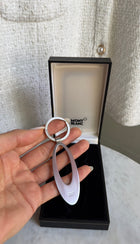 Mont Blanc Brushed Stainless Steel Oval Key Ring Chain