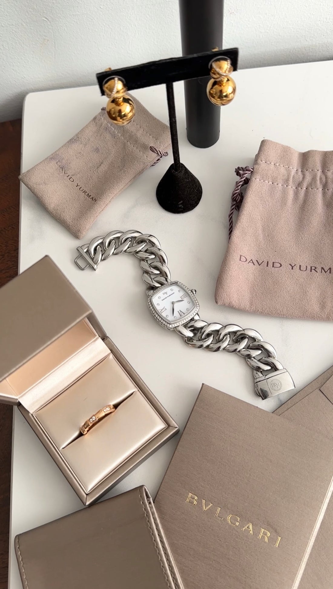 David Yurman Stainless and Diamond Albion 27mm Watch