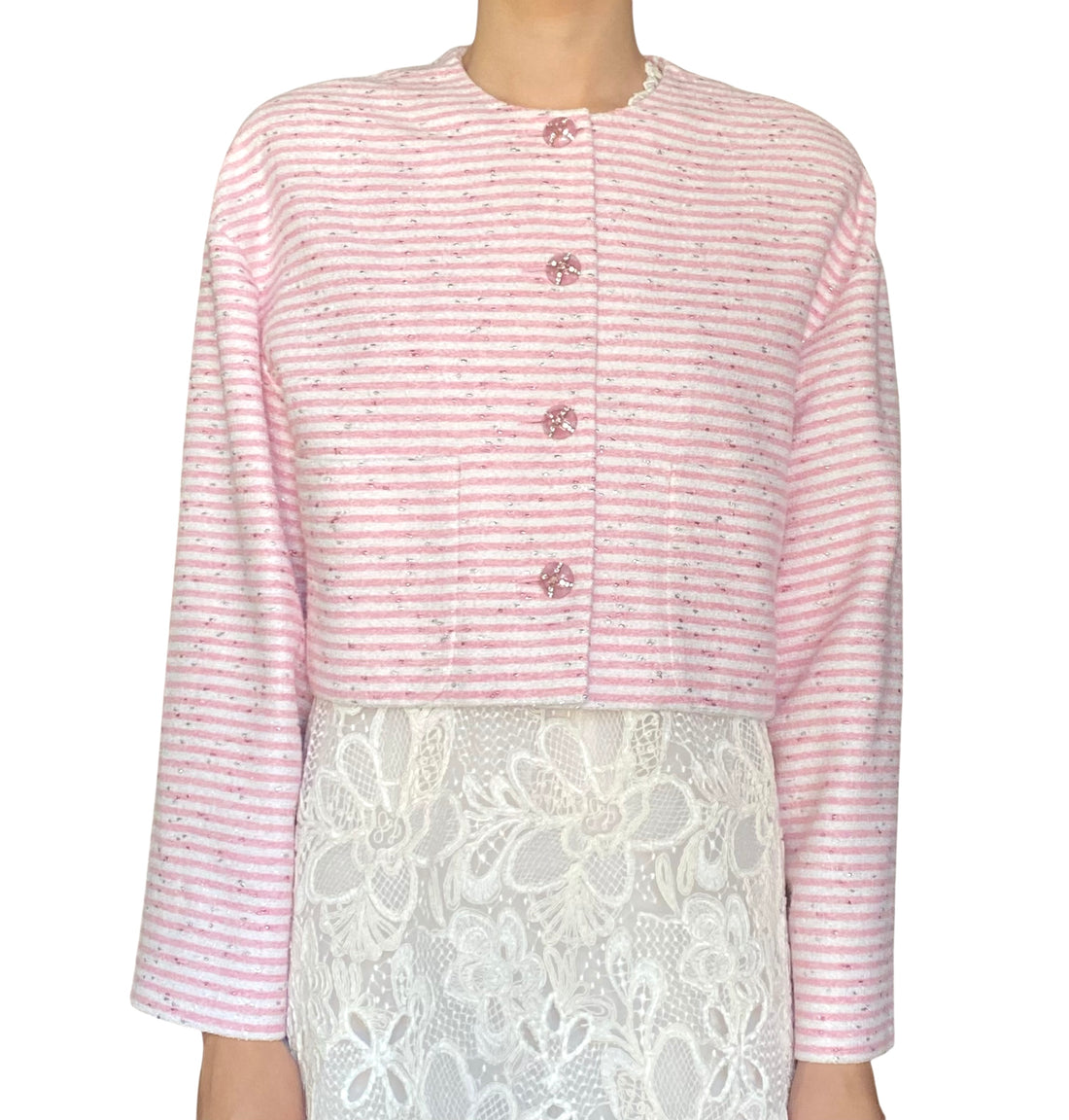 Chanel Pink 2024 Striped Jacket - FR38 / US 6