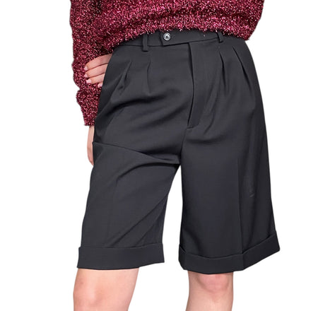 Saint Laurent Black Cuffed Shorts - 36