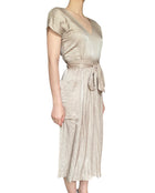 Horses Atelier Beige Linen Blend Wrap Dress - 2 / US 6