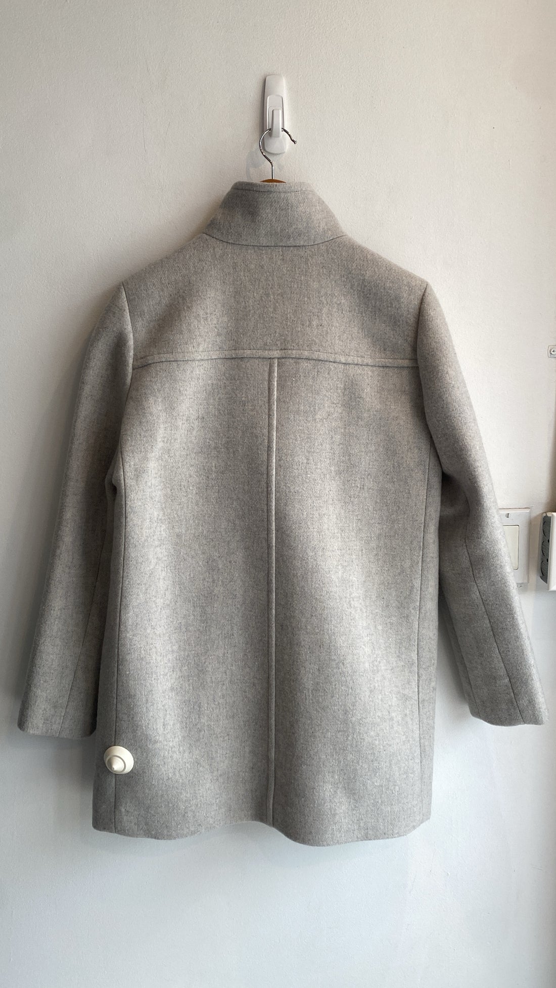 J Crew Grey Zip Wool Coat