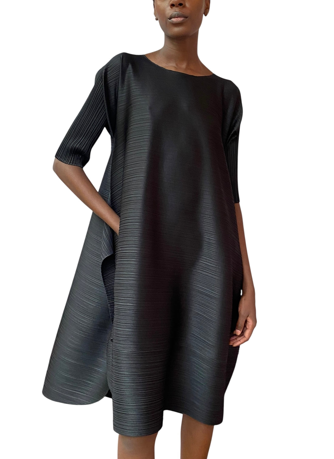 Issey Miyake Pleats Please Black Panelled Dress - JP 3