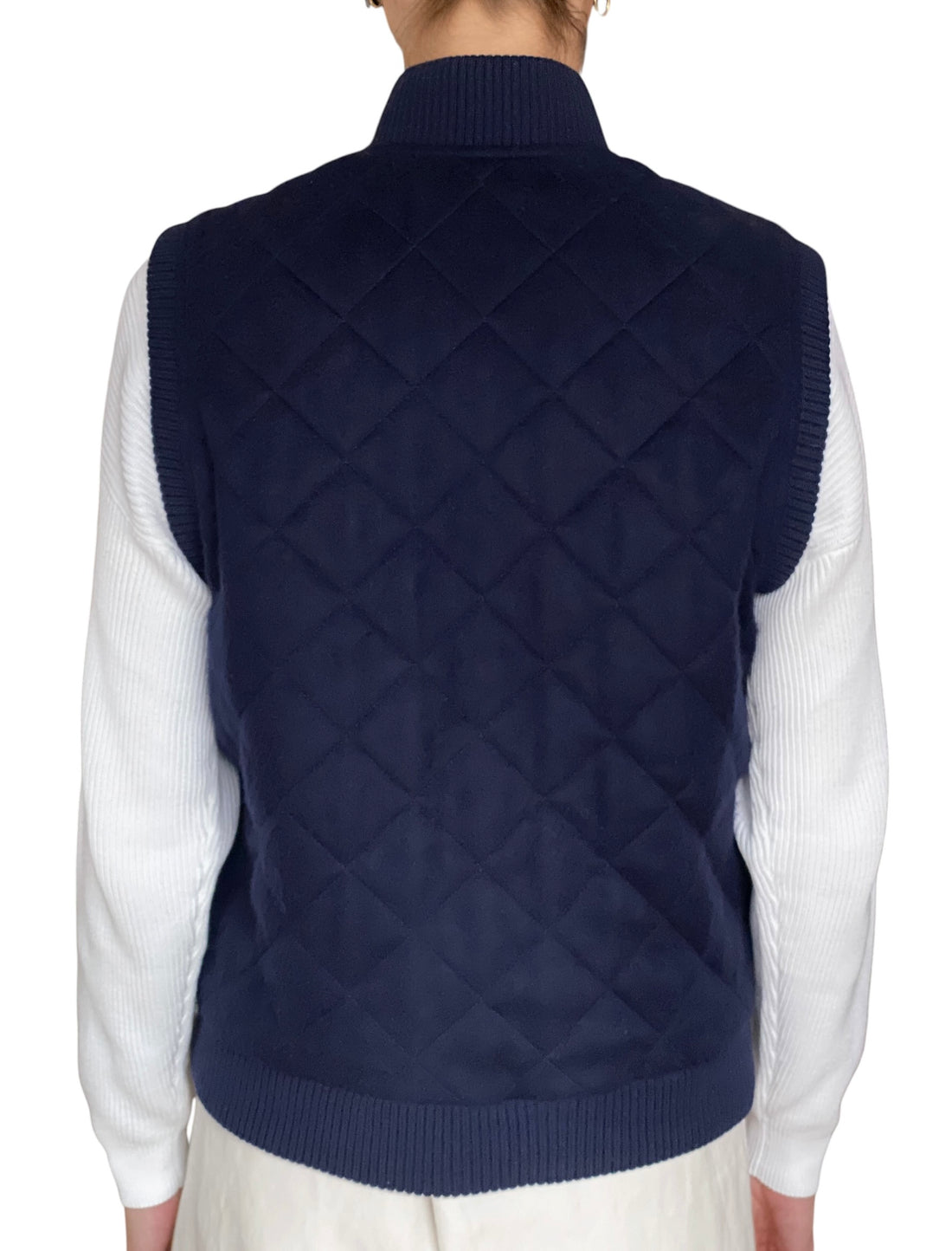 Loro Piana Navy Quilted Cashmere Vest - M / US 4-6