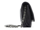 Chanel Black Lambskin Leather CC Classic Wallet on Chain SHW