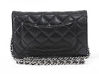 Chanel Black Lambskin Leather CC Classic Wallet on Chain SHW
