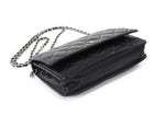 Chanel Black Lambskin Leather CC Classic Wallet on Chain SHW