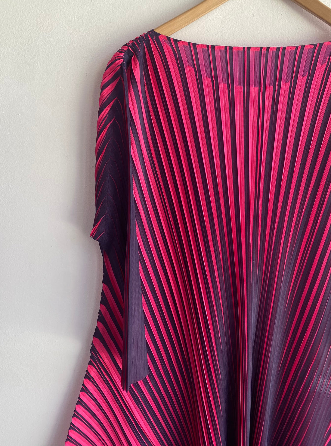 Issey Miyake Pleats Please Pink and Purple Pleated Dress