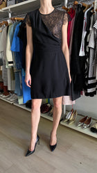 Giambattista Valli Black Sequinned Lace Trim Crepe Cocktail Dress - IT 44 / M / US 6-8