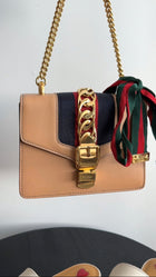 Gucci Mini Sylvie Light Brown Leather Crossbody Bag