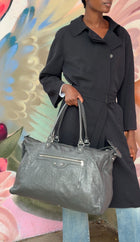 Balenciaga Dark Grey AW2009 Arena Lambskin Leather Large Weekender Duffle Bag