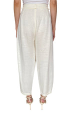 Giorgio Armani Ivory Jersey Knit Relaxed Trousers - IT 44 / US 8