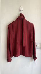 JL Scherrer Silk Striped Blouse with Scarf