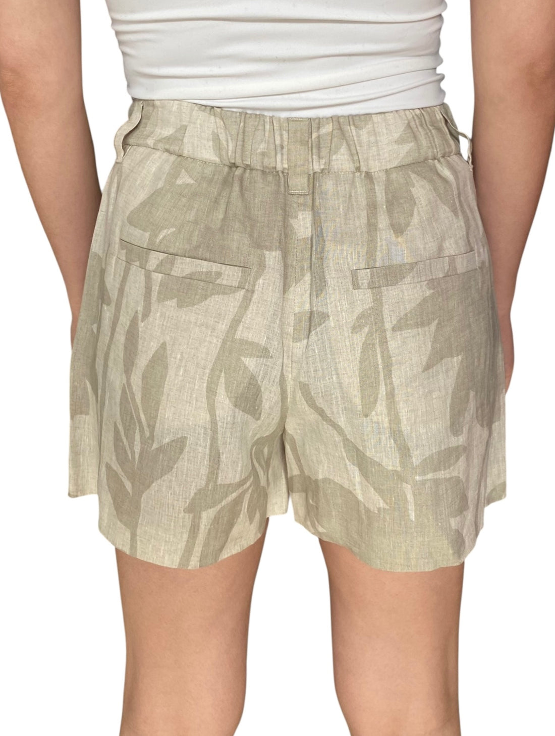 Brunello Cucinelli Beige Floral Print Linen Shorts - IT 40 / US 4