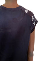 Hermes Black & White En Désordre Finesse Silk Combo Top - IT 44 / US 6