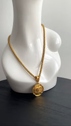 Chanel Vintage 96A Gilt Gold CC Pendant Necklace