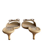 Ferragamo Beige Bow Logo Mules.