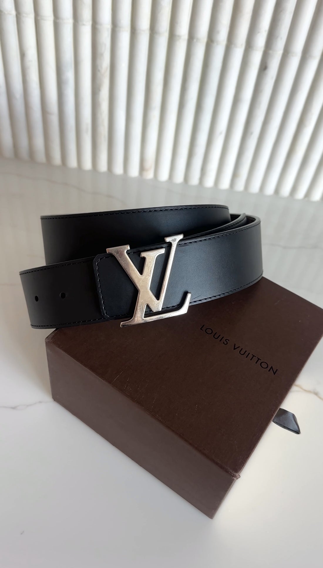 Louis Vuitton Initiales Black Reversible Monogram Belt 40mm - 95 / 38