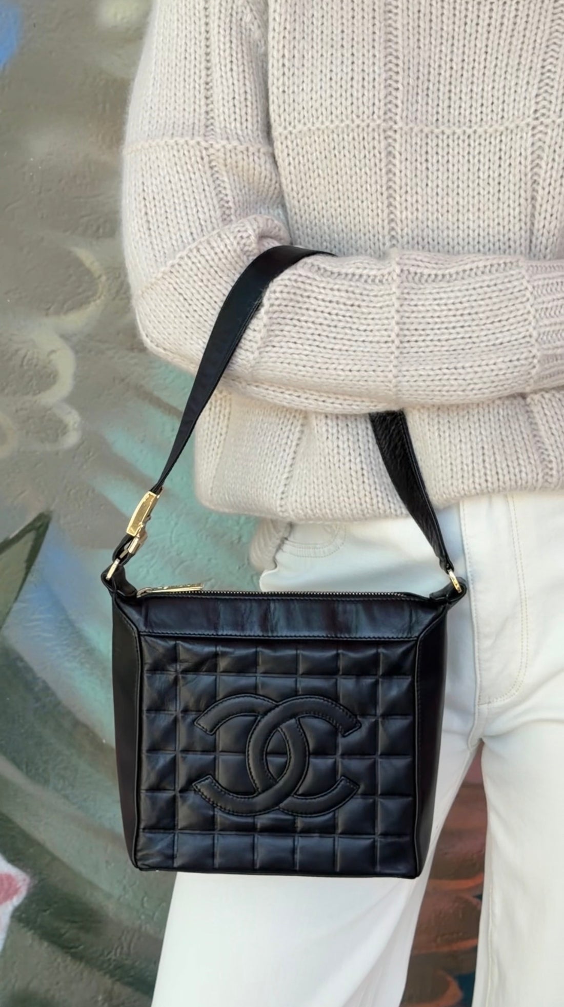 Chanel Vintage 2000 Y2K Choco Bar CC Shoulder Bag