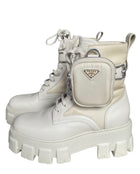 Prada Beige Monolith Re-Nylon Ankle Boots - 37