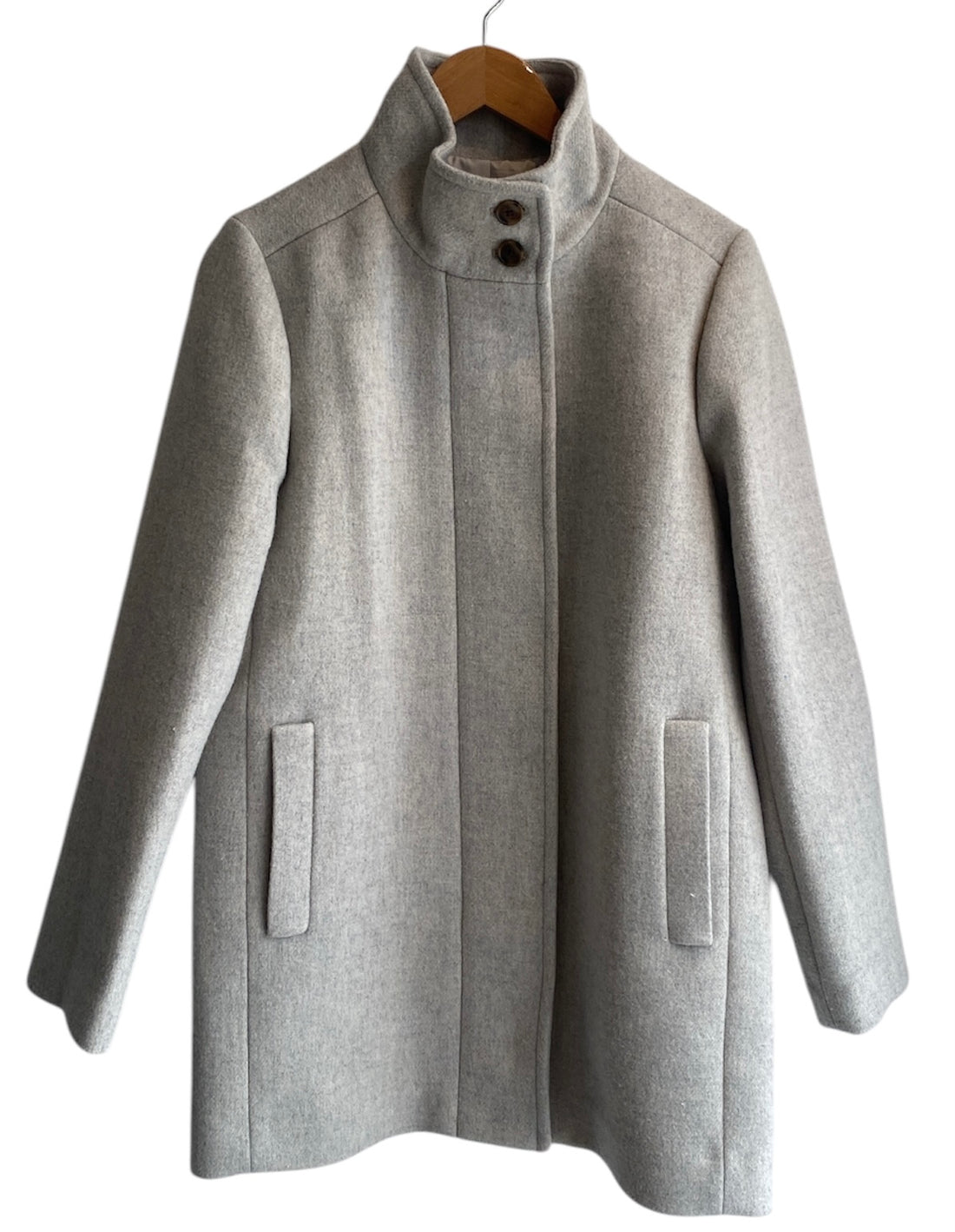 J Crew Grey Zip Wool Coat